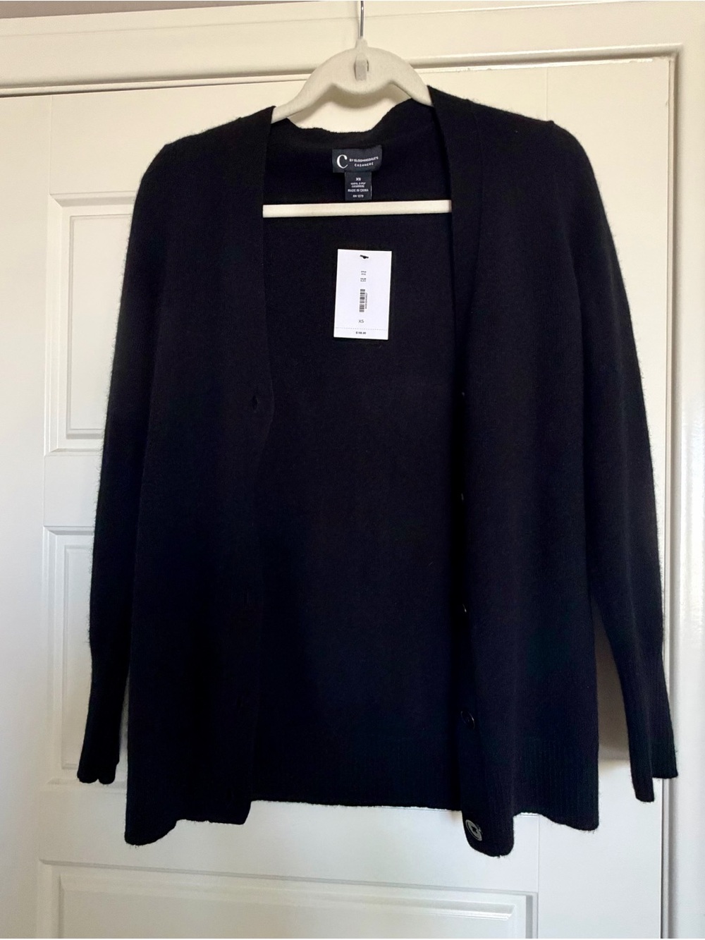 Bloomingdale's Black Open-Front Women's Cardigan Sweater